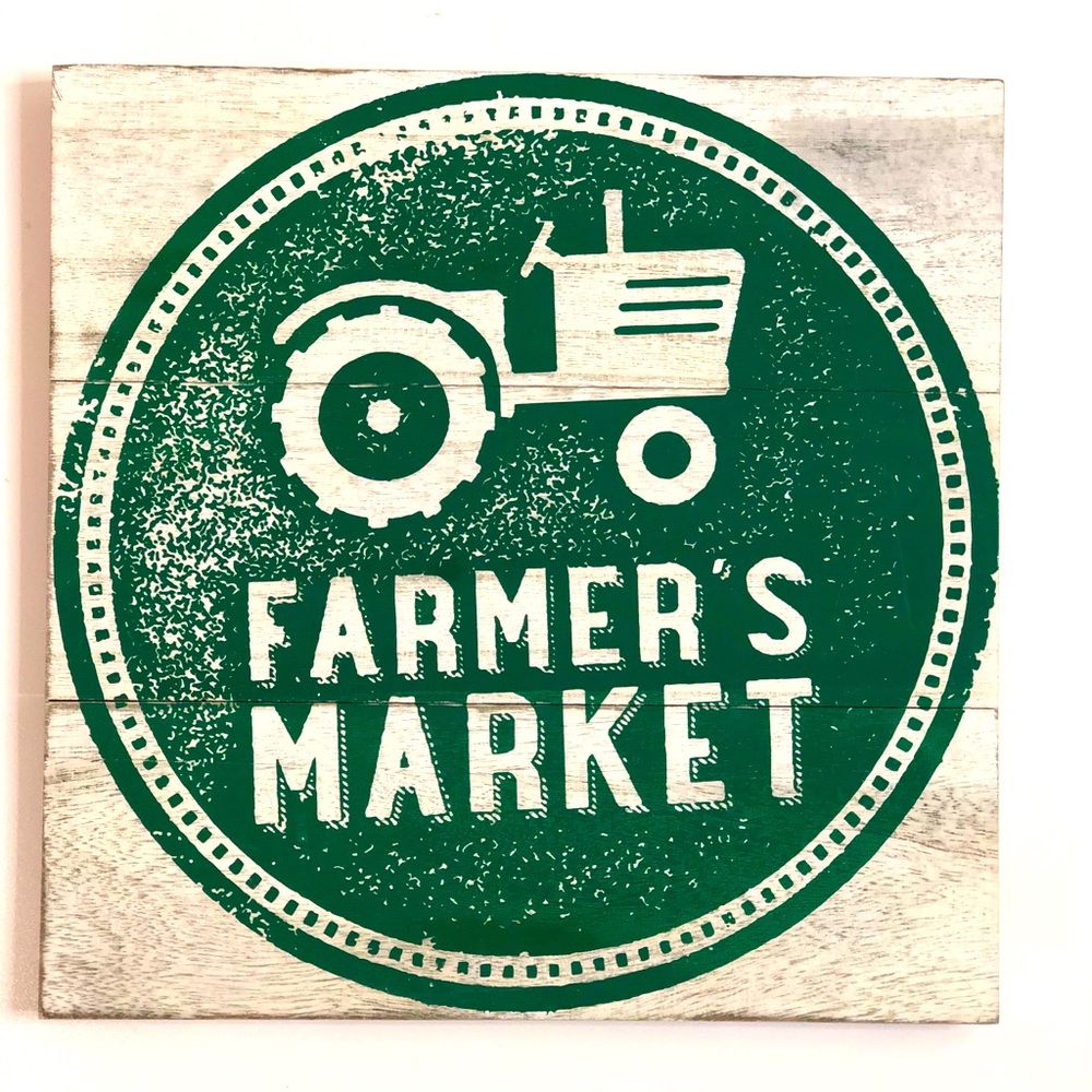 Farmers Market Wood Art Sign 12" x 12"